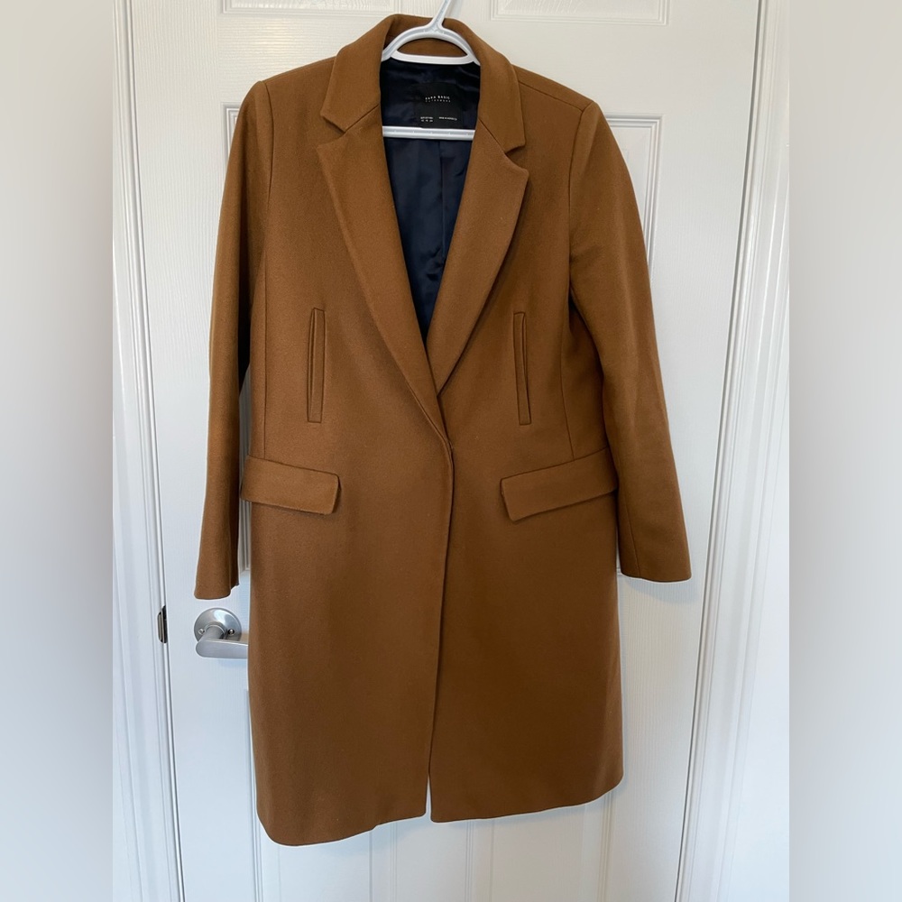 Zara caramel long coat - xs